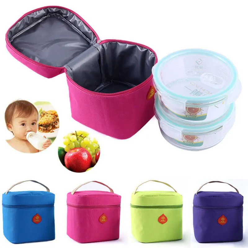 Lunch Bag & Waterproof Portable Picnic Insulated Zipper Storage Box Tote Lunch Bag bolsa termica Smile