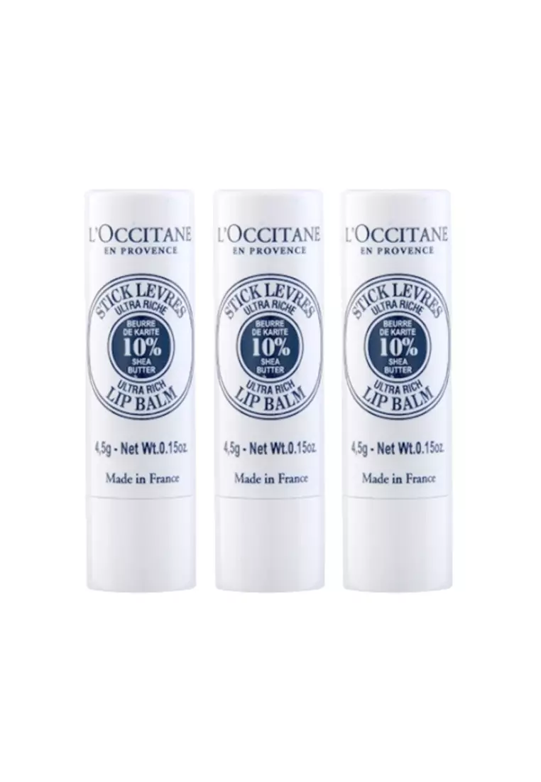 L'Occitane 3X L'Occitane Shea Butter Ultra Rich Lip Balm Stick