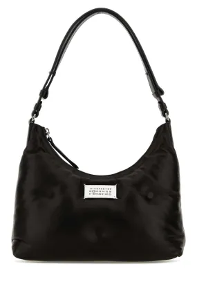 Maison Margiela Black Nappa Leather Small Glam Slam Hobo Shoulder Bag