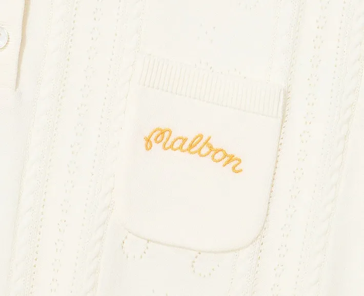 Malbon Golf  |Street Style Plain Short Sleeves Logo V-neck & Crew neck