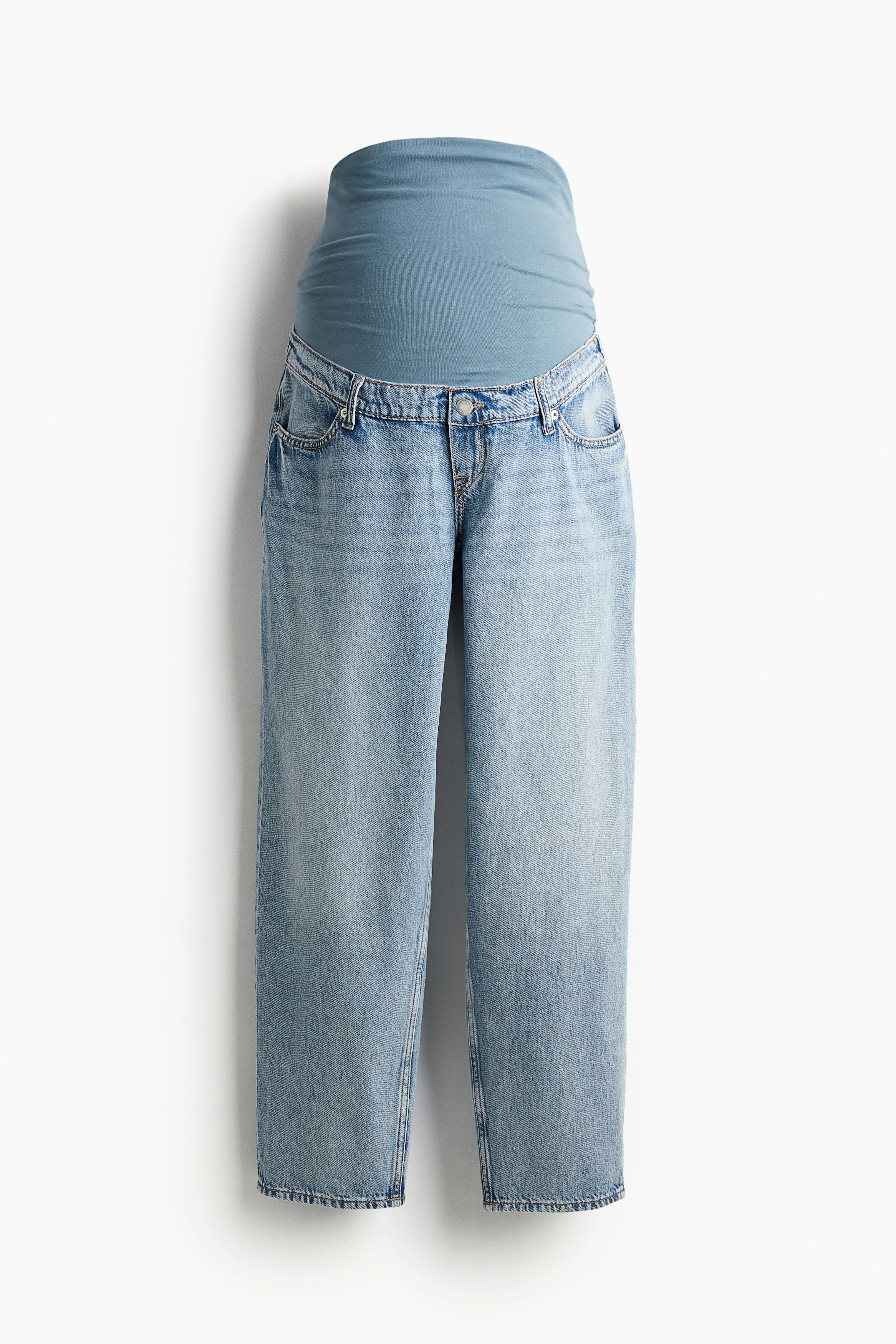 MAMA Mom Loose Ankle Jeans - High waist - Ankle length - Light denim blue - Ladies | H&M GB