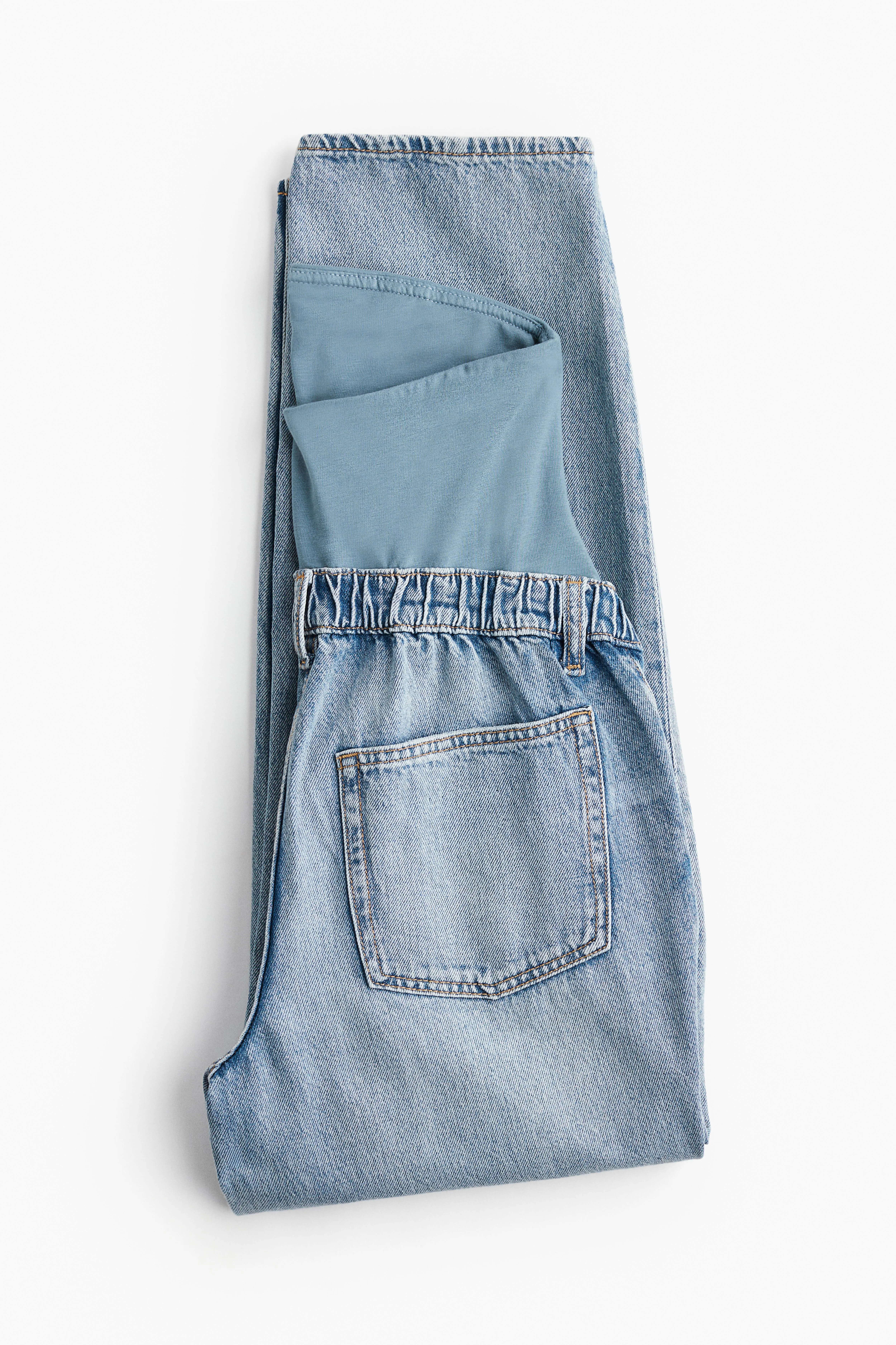 MAMA Mom Loose Ankle Jeans - High waist - Ankle length - Light denim blue - Ladies | H&M GB