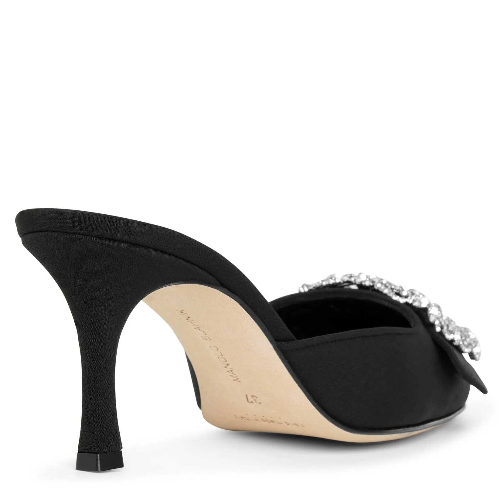 Manolo Blahnik Maysale Jewel 70 crepe satin mules