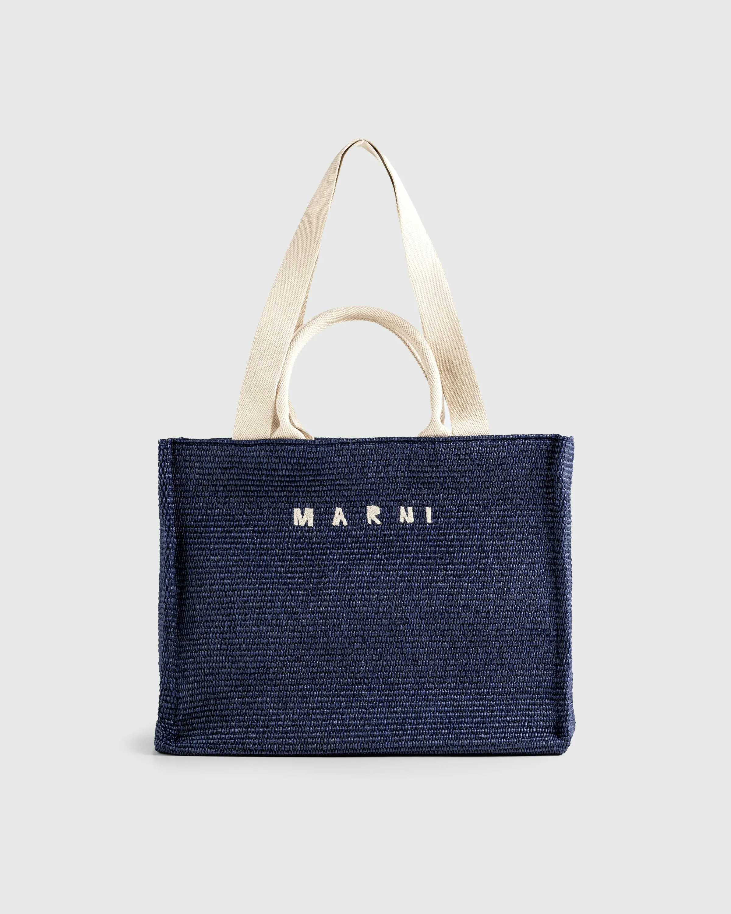 Marni – Large Raffia Tote Bag Ultramarine | Highsnobiety Shop