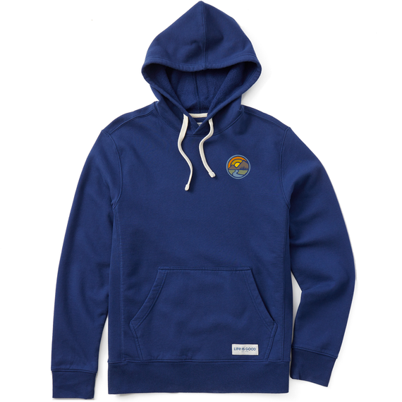Men's Sunset Mountain Circle Simply True Fleece Hoodie