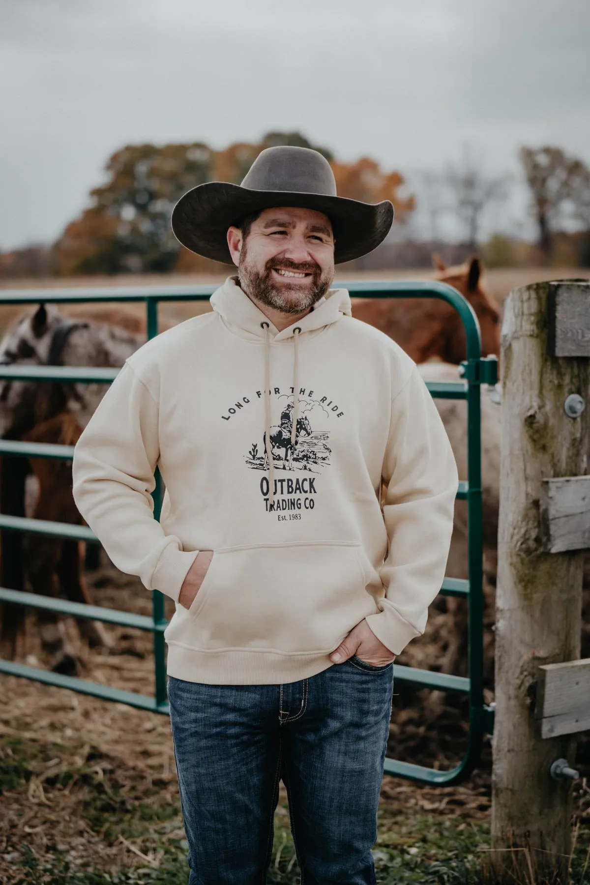Men's 'Ashby' Western Graphic Hoodie by Outback (M - XXL)