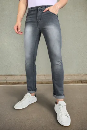Men's Grey Slim Fit Stretchable Jeans