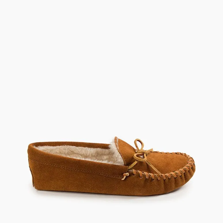  Men's Pile Lined Softsole Moccasin in Brown  