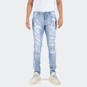Men's TWO MILL TWENTY Halsted Slim Fit Rip & Repair Jeans Light Wash