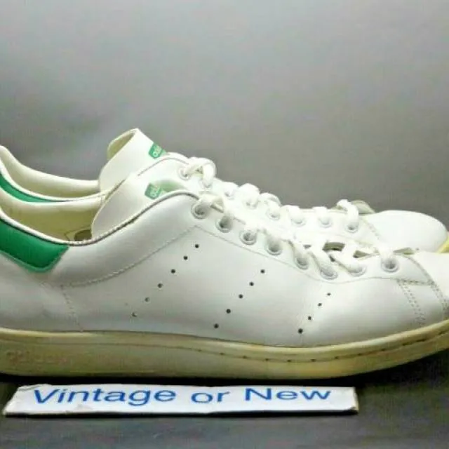 Men's VTG 80's Adidas Originals Stan Smith White Green s...