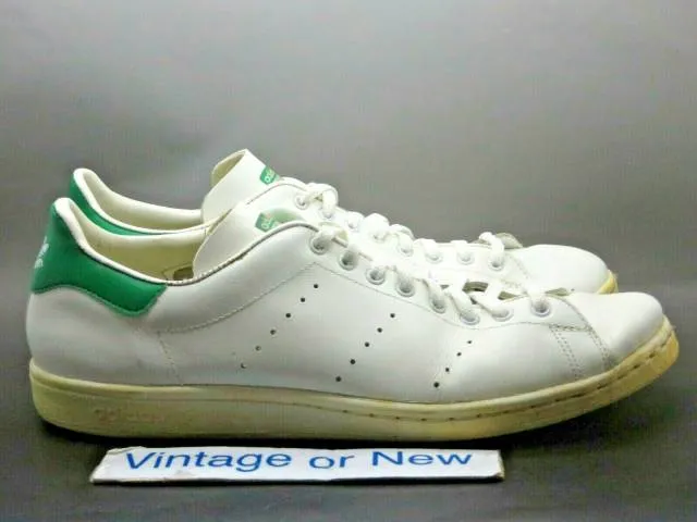 Men's VTG 80's Adidas Originals Stan Smith White Green s...