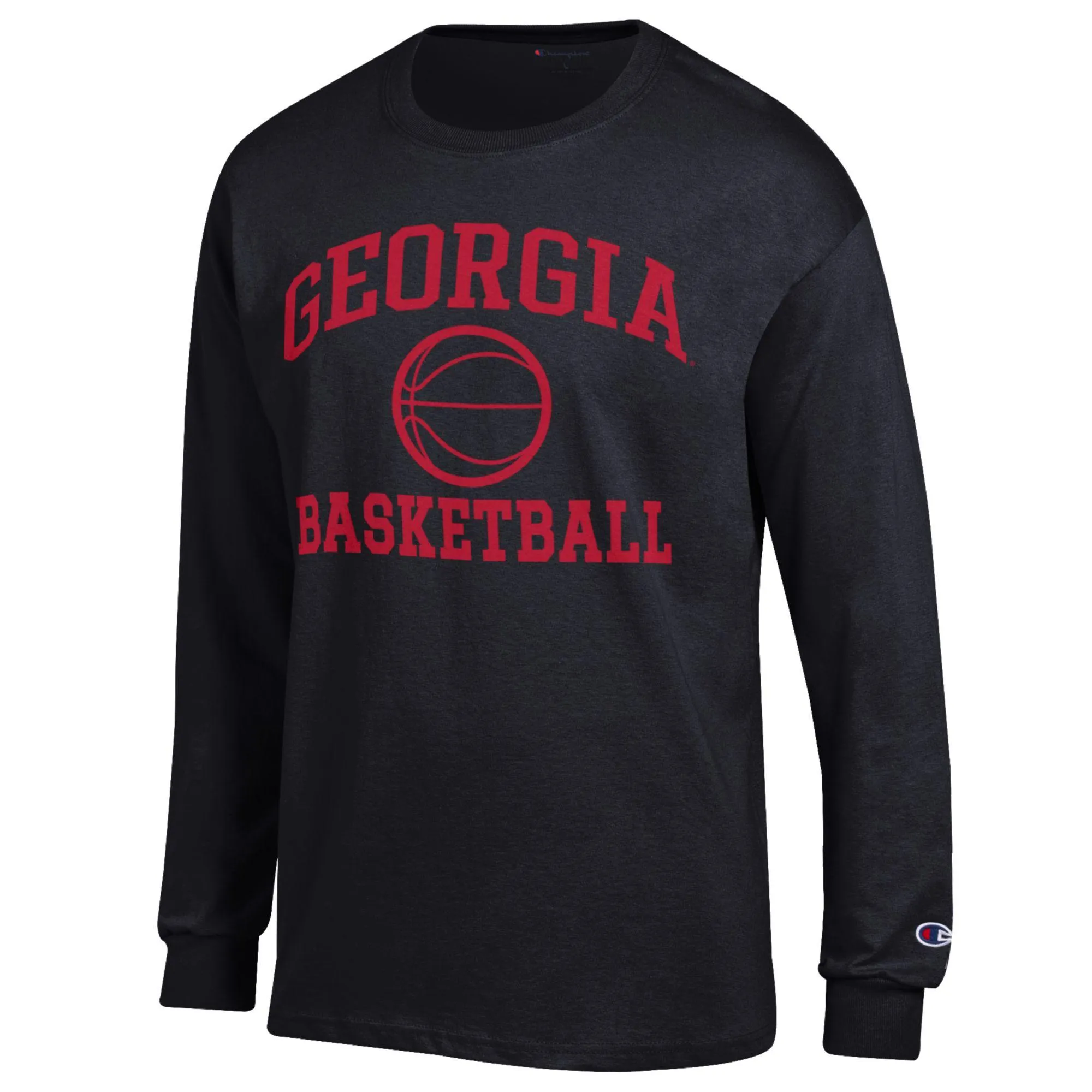 Men's Champion Black Georgia Bulldogs Basketball Icon Long Sleeve T-Shirt