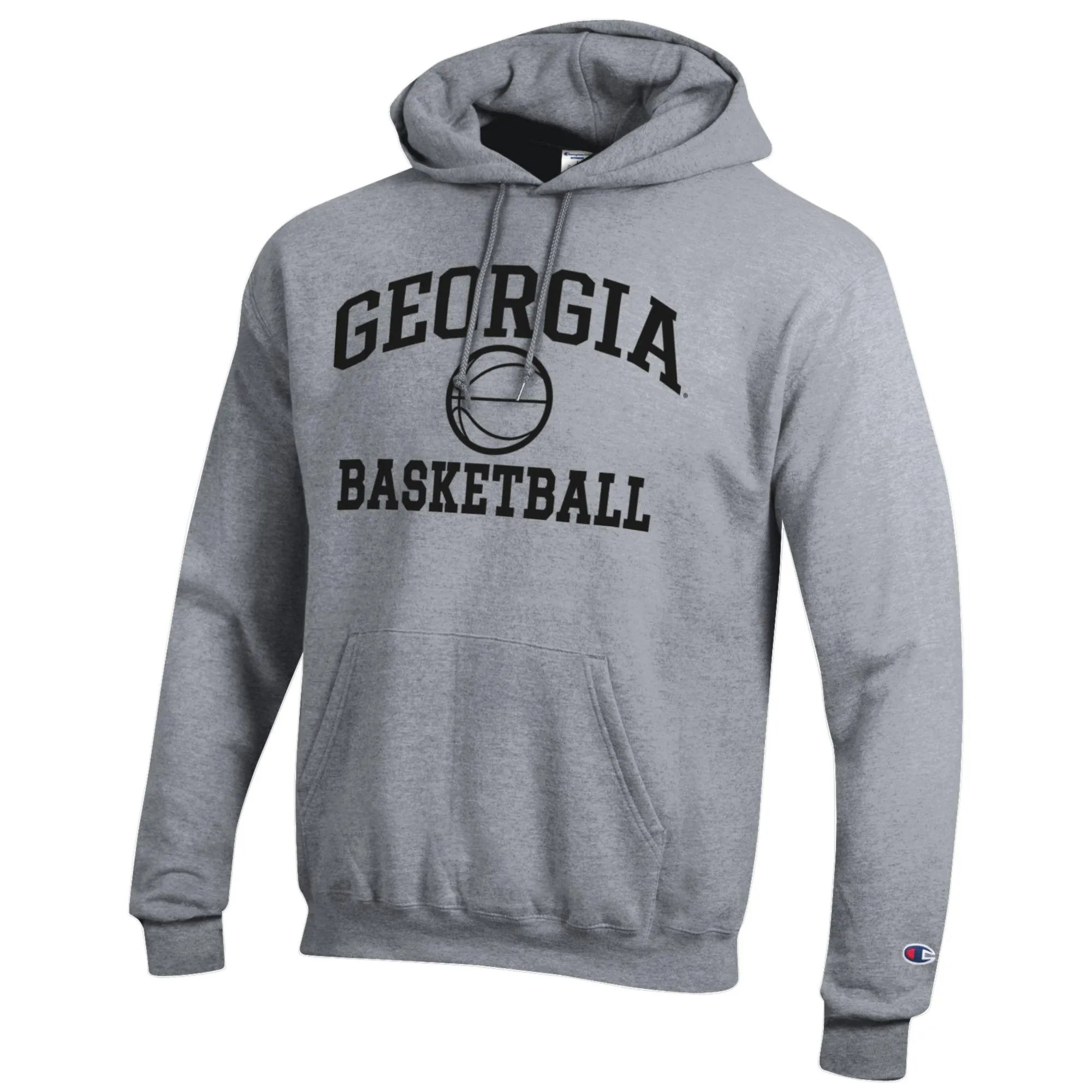 Men's Champion Heather Gray Georgia Bulldogs Basketball Icon Pullover Hoodie
