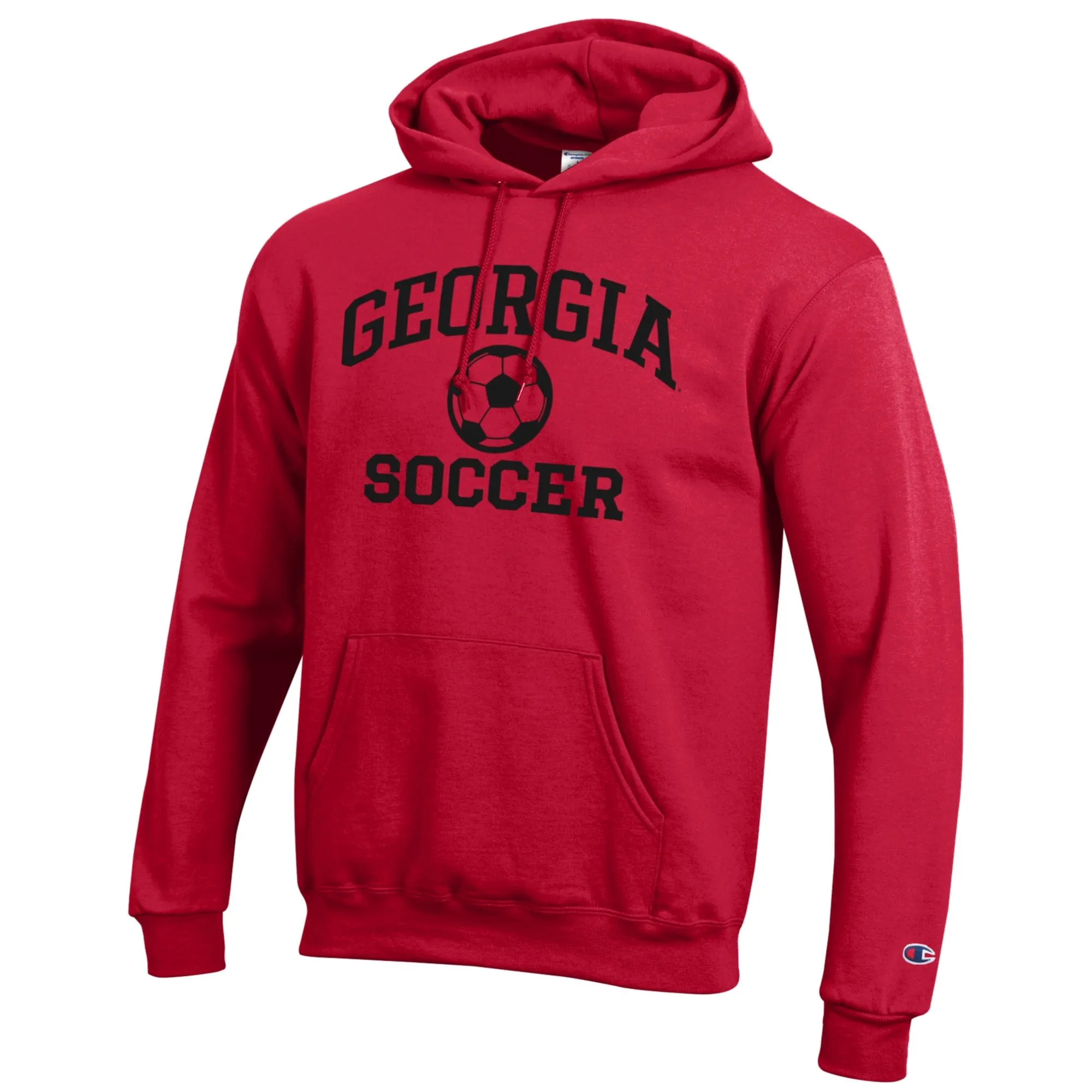 Men's Champion Red Georgia Bulldogs Soccer Icon Powerblend Pullover Hoodie