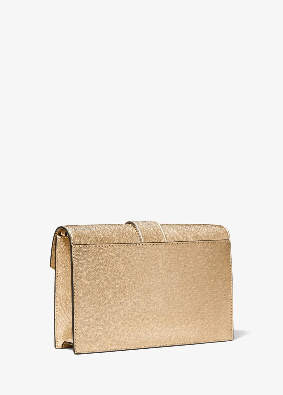 MICHAEL MICHAEL KORS Medium metallic saffiano leather convertible crossbody bag -                         -                     