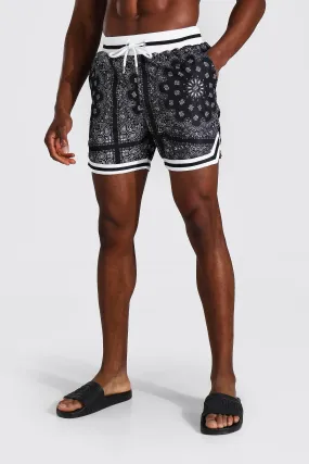 Mid Length Bandana Basketball Swim Short