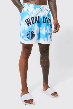 Mid Worldwide Tie Dye Basketball Swim Shorts