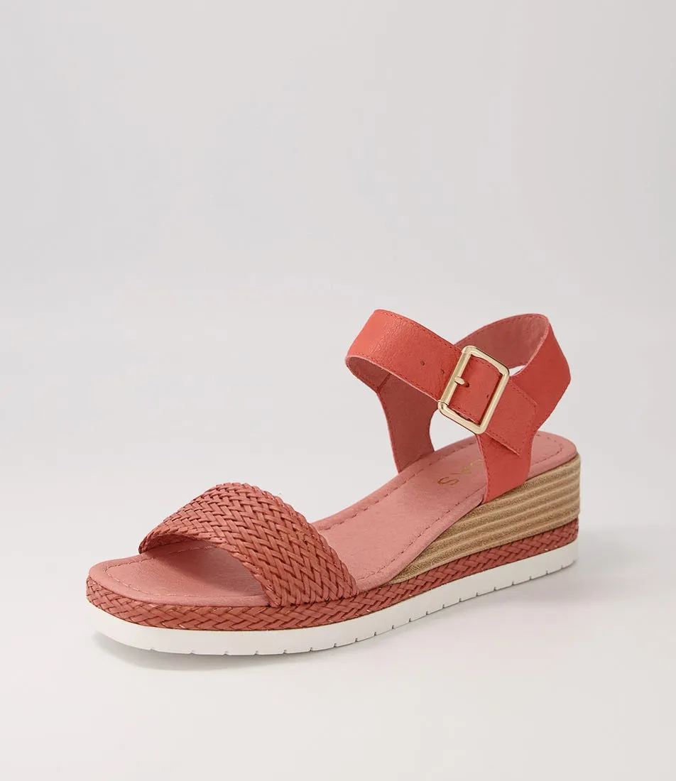 MIDAS Imara Orange Weave Leather Sandals