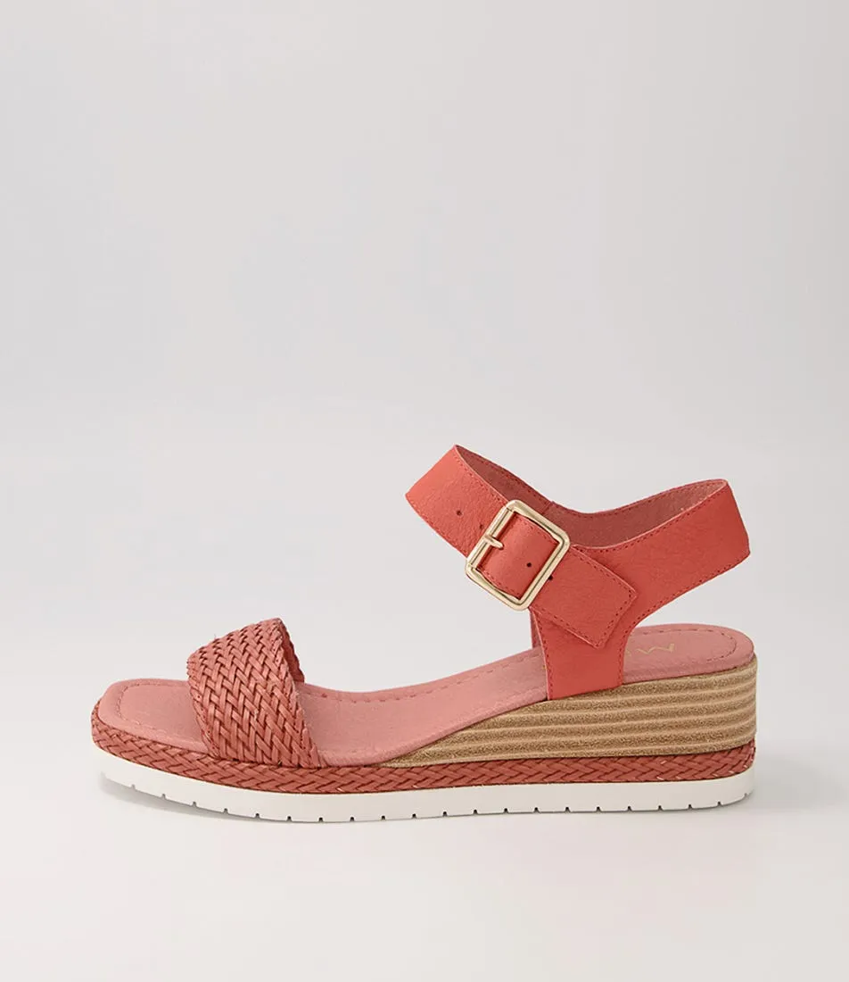 MIDAS Imara Orange Weave Leather Sandals