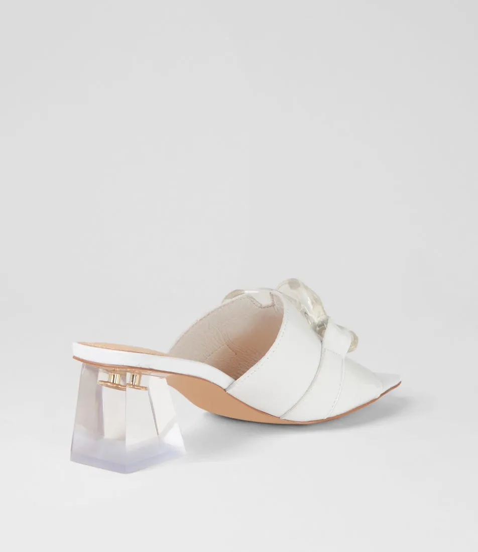 MIDAS Rooly White Patent Leather Sandals