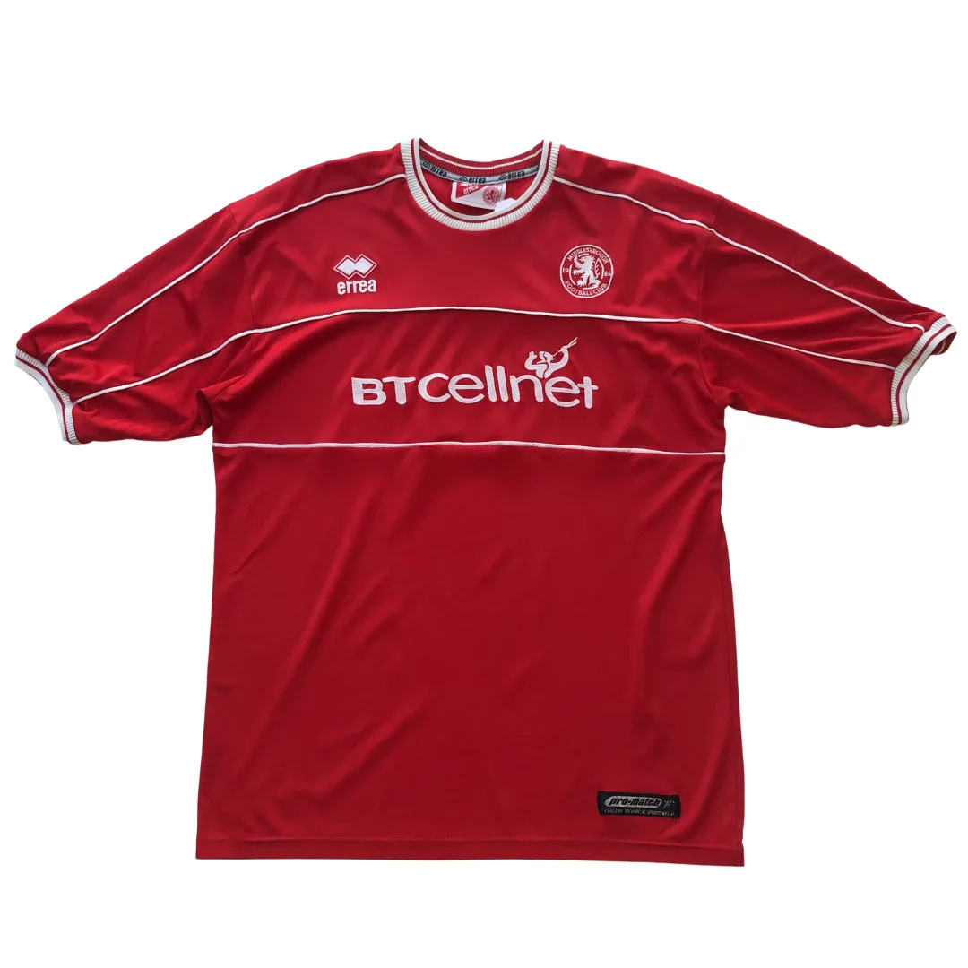 Middlesbrough Original Errea 2001/2002 Home Football Shirt XL