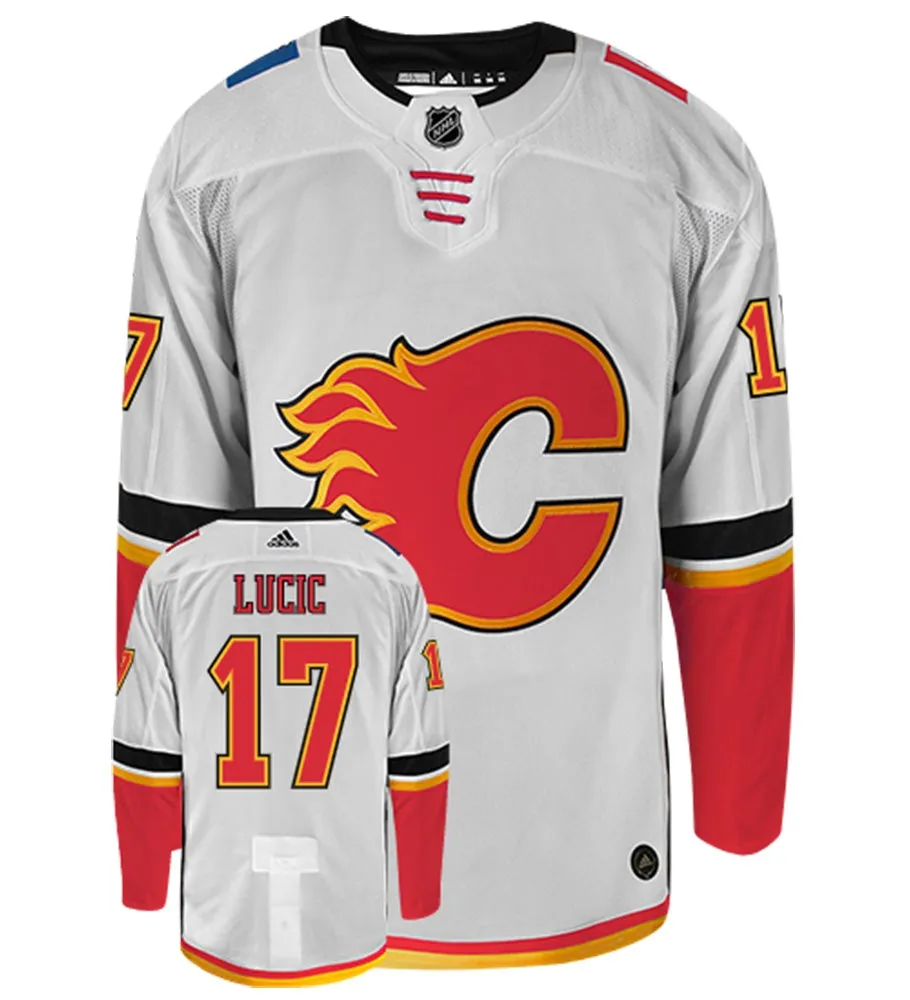 Milan Lucic Calgary Flames Adidas Authentic Away NHL Hockey Jersey     