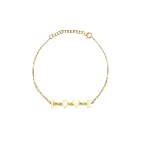 Mini Personalized Tennis Bracelet - Peridot / 14k Yellow Gold