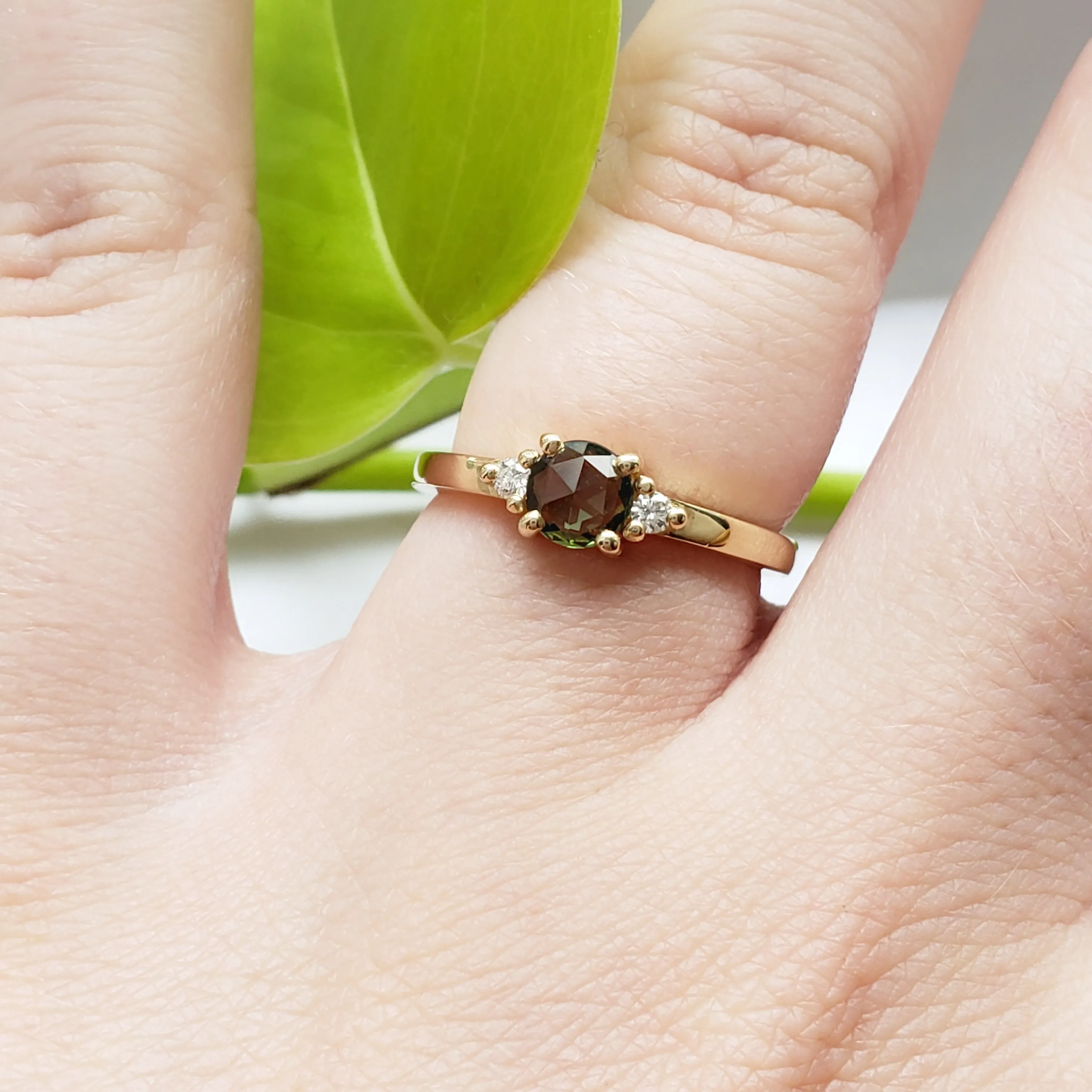 Moraine Yellow | Rose Cut Green Sapphire