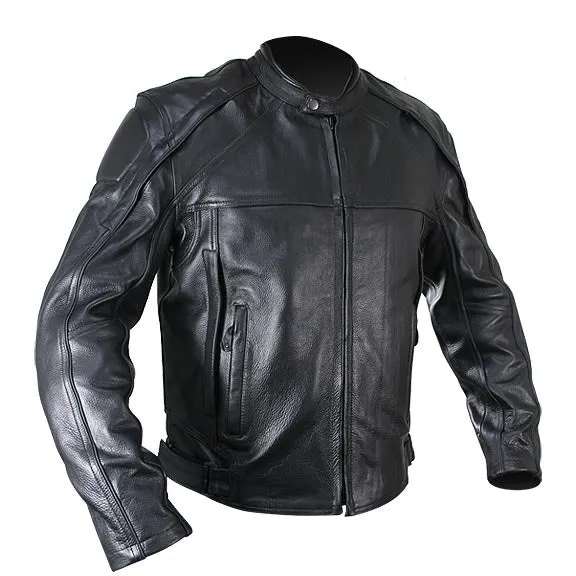 Naked Cowhide Black Leather Motorcycle Biker Jacket