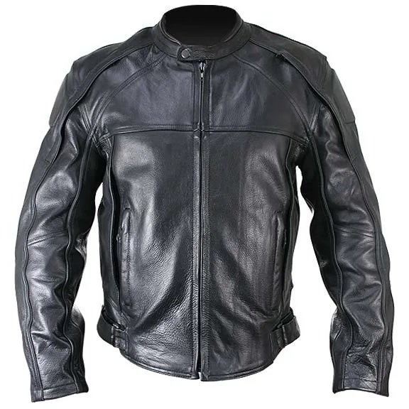 Naked Cowhide Black Leather Motorcycle Biker Jacket