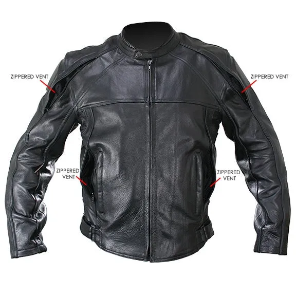 Naked Cowhide Black Leather Motorcycle Biker Jacket