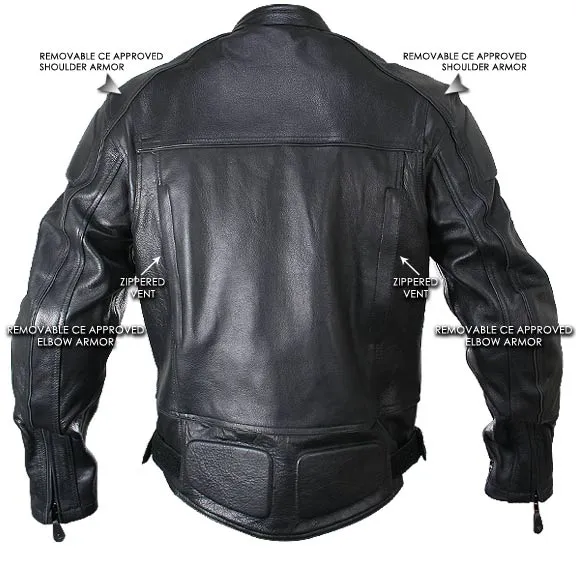 Naked Cowhide Black Leather Motorcycle Biker Jacket