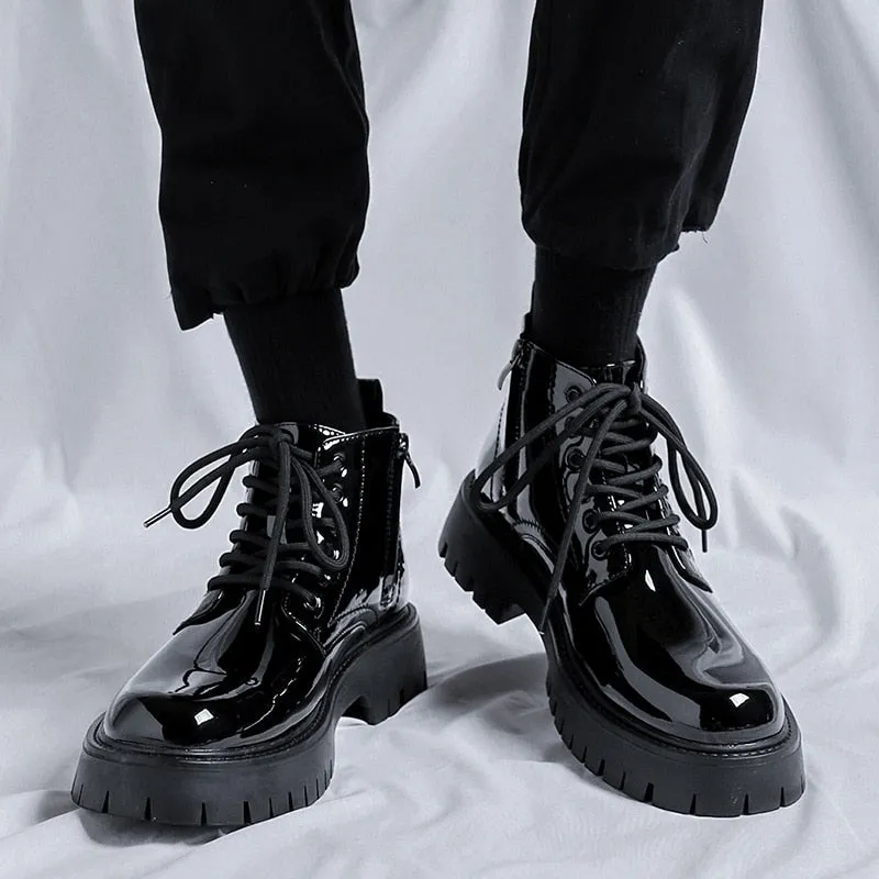 Namsan Patent Chunky Sole Shoe Boots