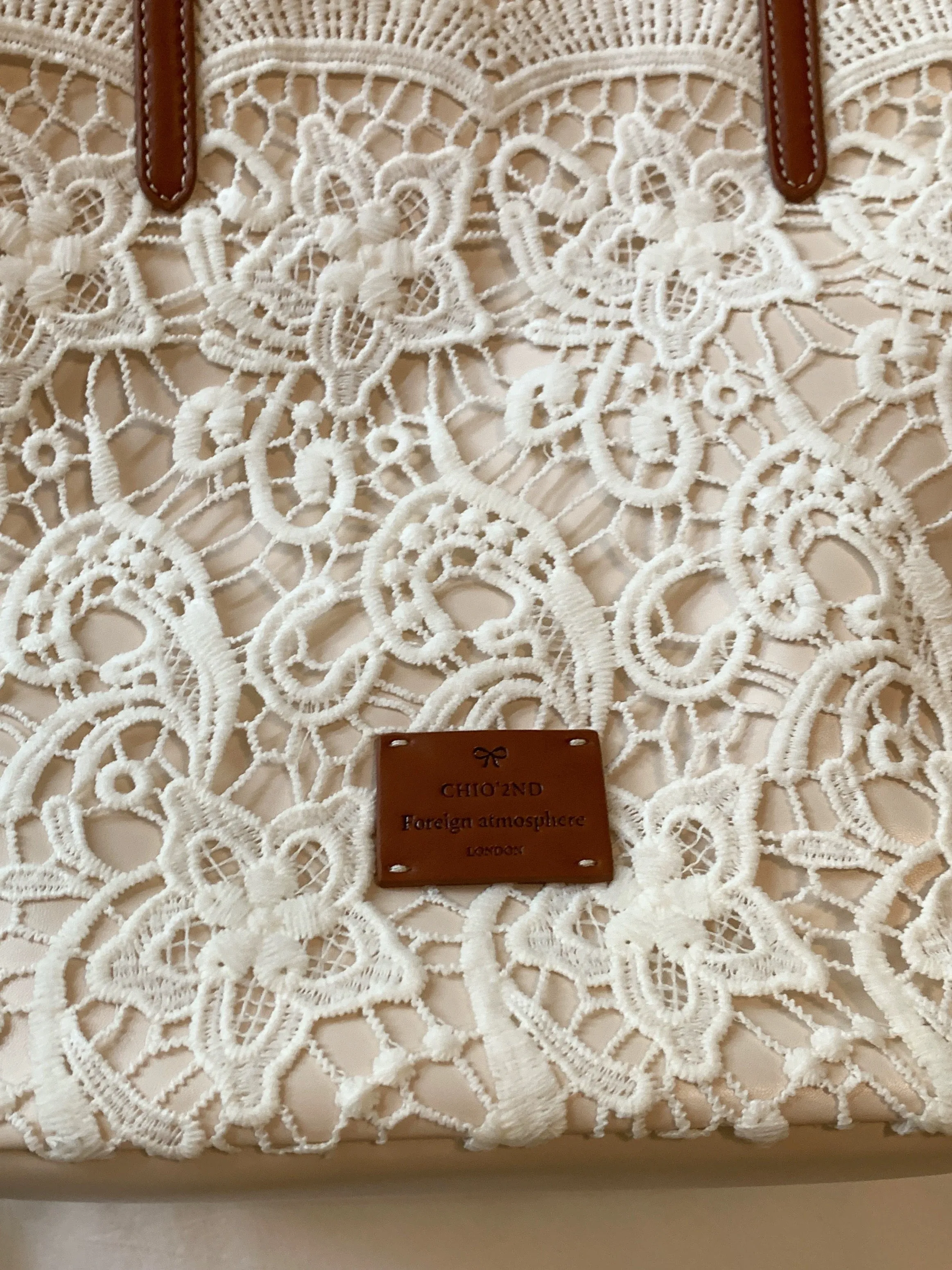 Nanfeng Chio2nd Lace Lady Tote Bag Women 2024 New Summer French Large Capacity Shoulder Bag