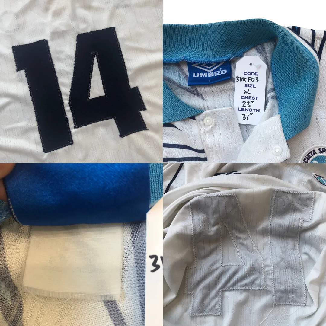 Napoli MATCH ISSUE 1991/1993 Umbro Away Long Sleeve Football Shirt Large/XL