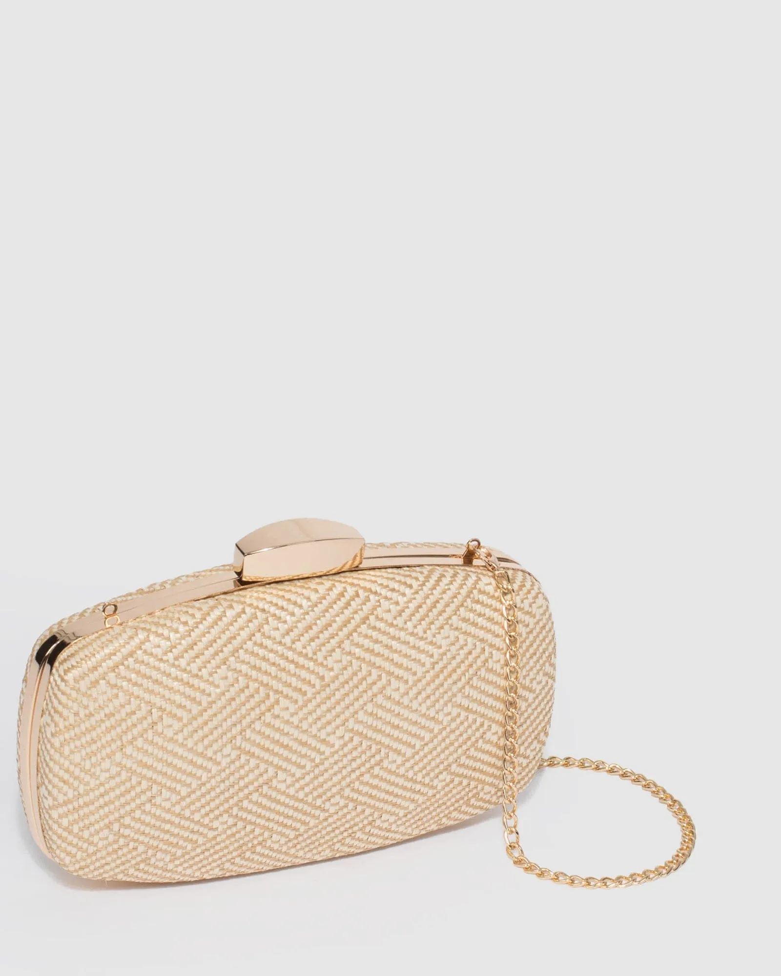 Natural Talia Woven Clutch Bag