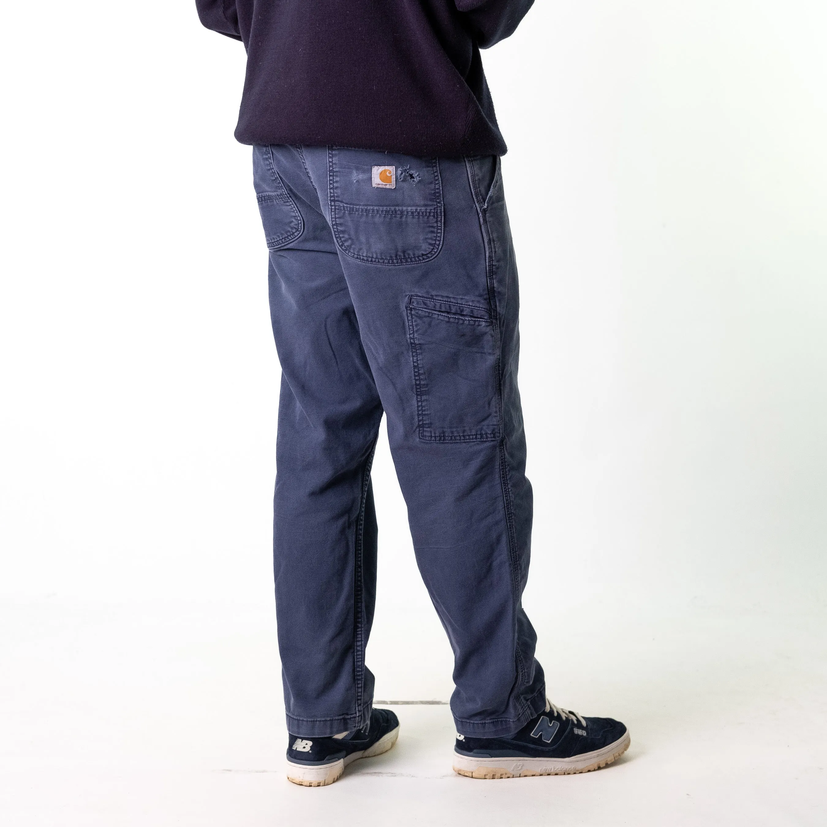 Navy Blue 90s Carhartt  Cargo Skater Trousers Pants Jeans (36x30)