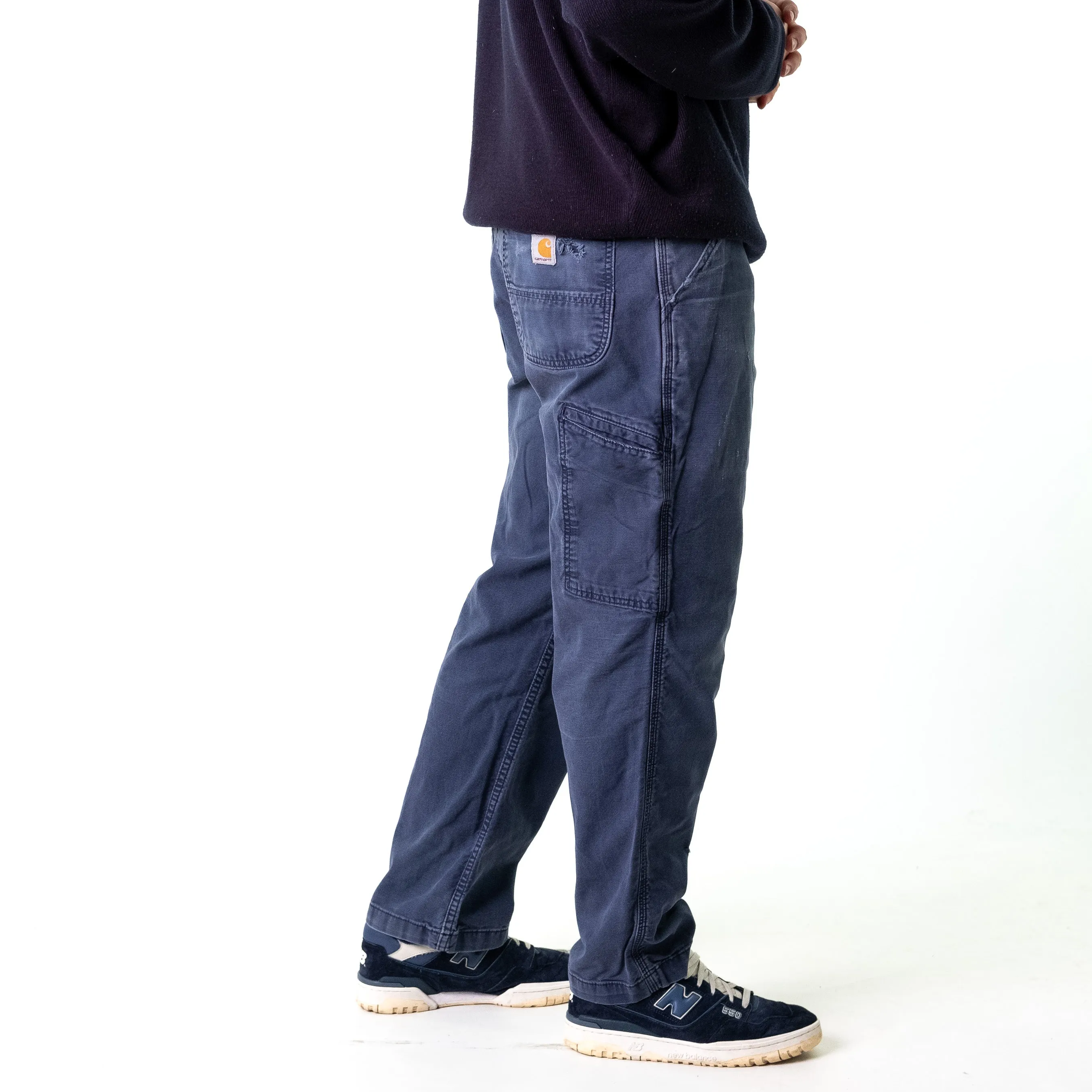 Navy Blue 90s Carhartt  Cargo Skater Trousers Pants Jeans (36x30)