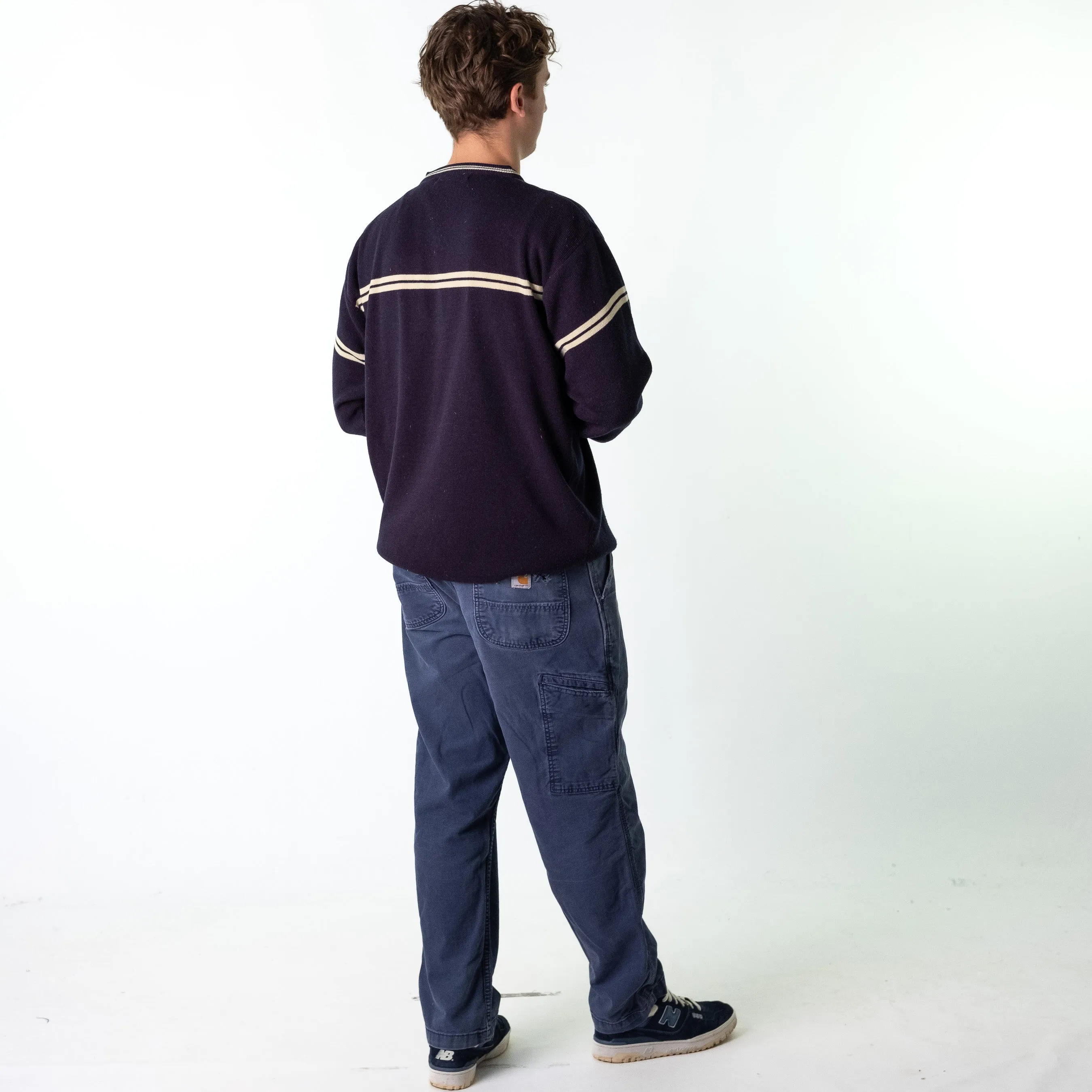 Navy Blue 90s Carhartt  Cargo Skater Trousers Pants Jeans (36x30)