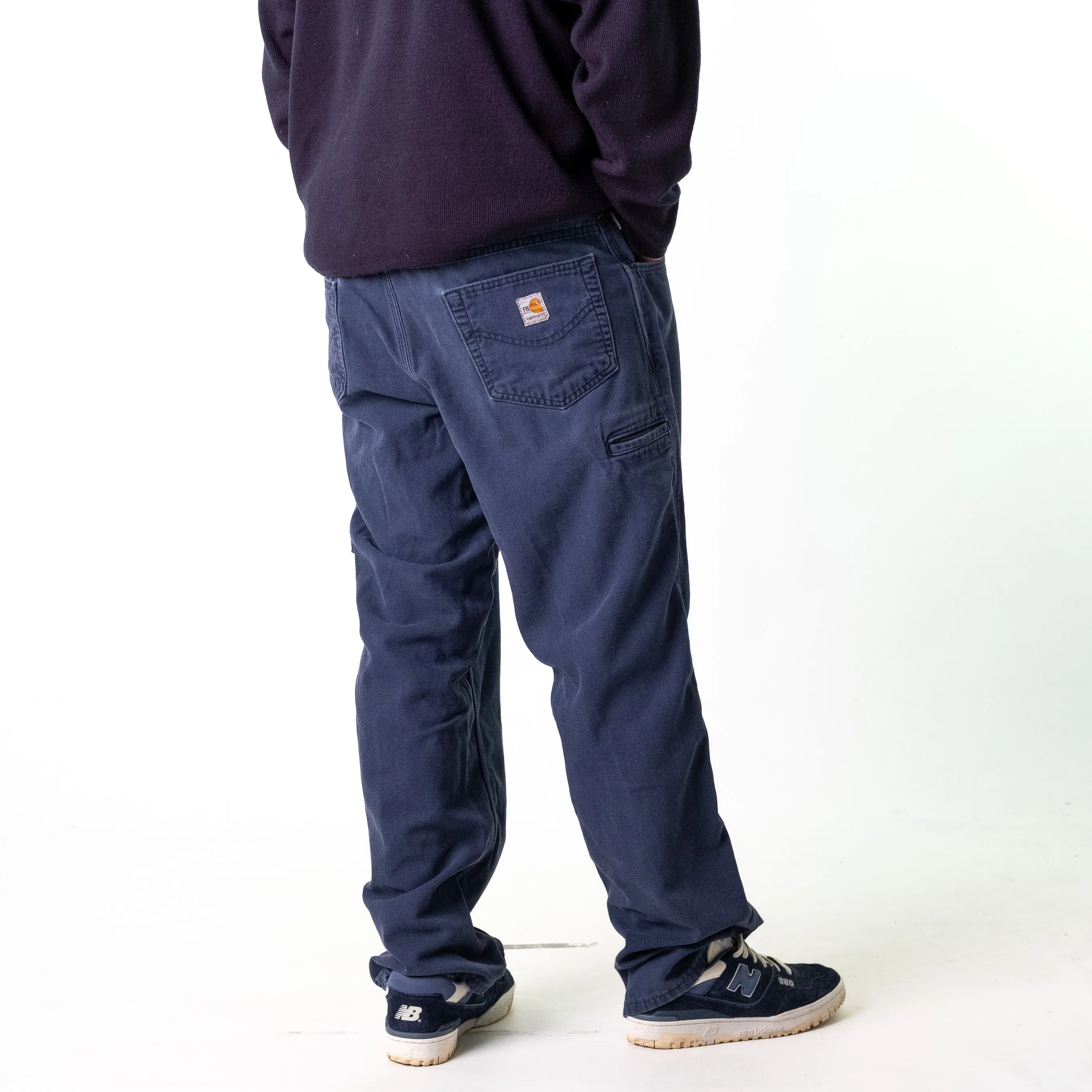 Navy Blue 90s Carhartt  Cargo Skater Trousers Pants Jeans (38x32)