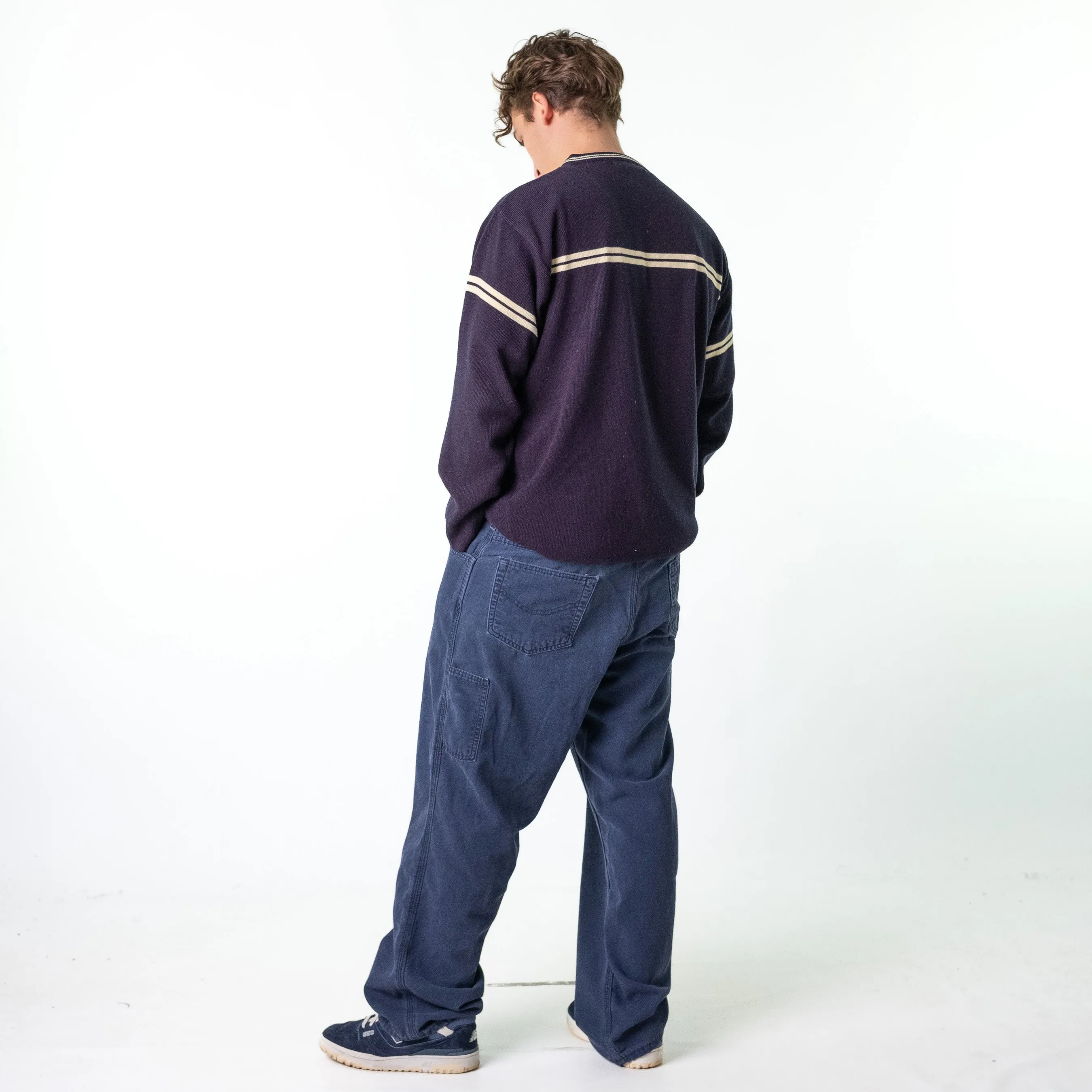 Navy Blue 90s Carhartt  Cargo Skater Trousers Pants Jeans (38x32)