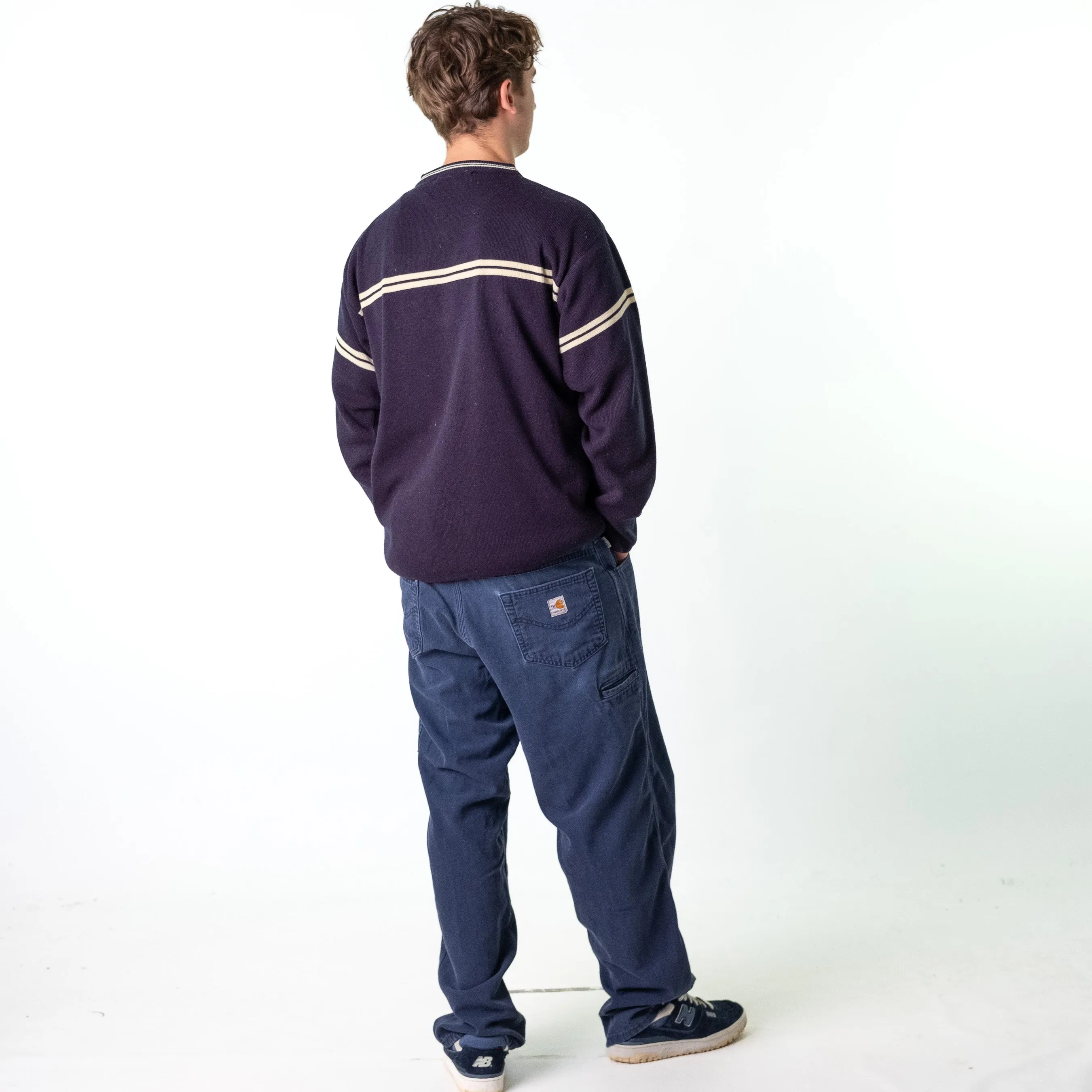 Navy Blue 90s Carhartt  Cargo Skater Trousers Pants Jeans (38x32)