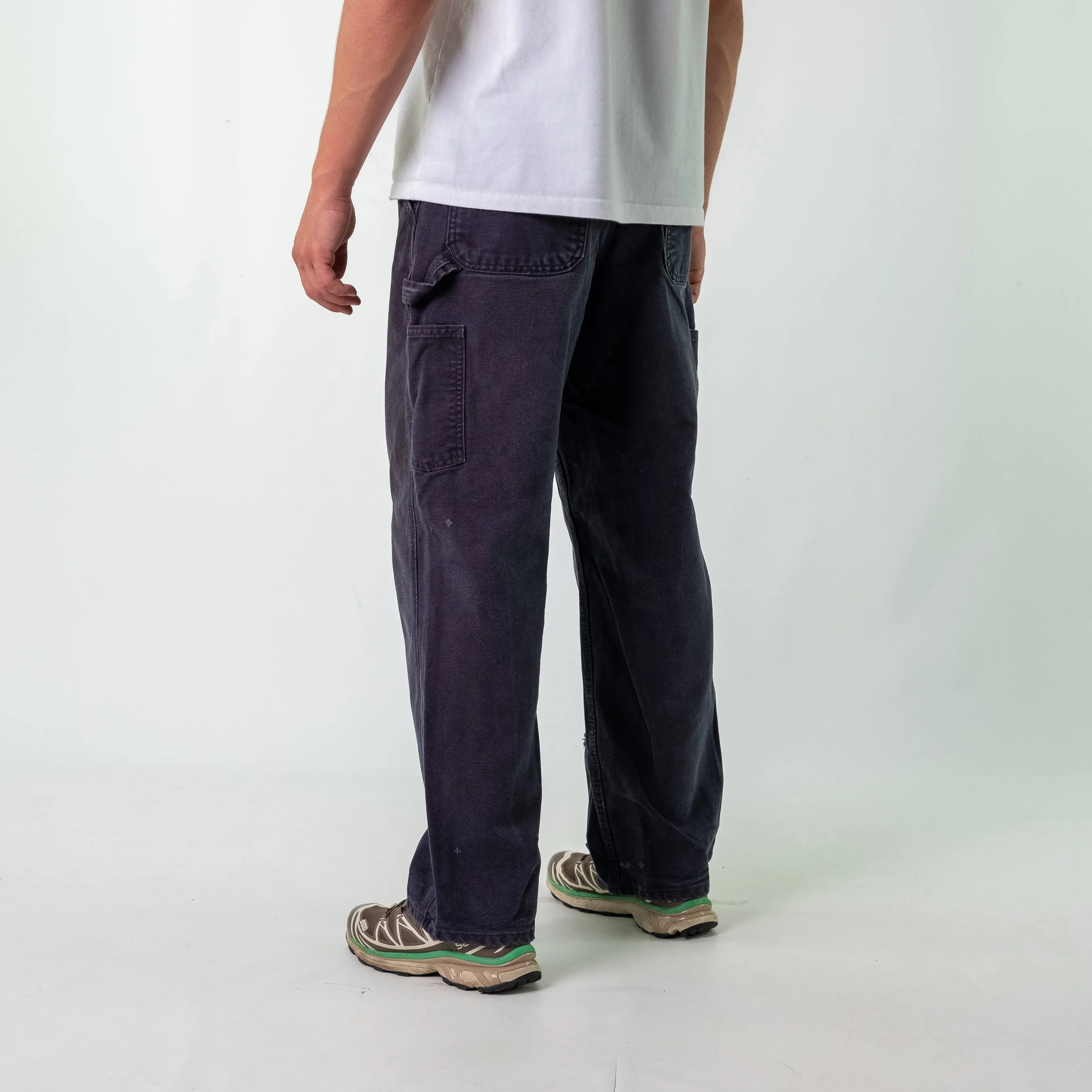 Navy Blue 90s Carhartt Denim Carpenter Jeans Baggy Pants (34x30)