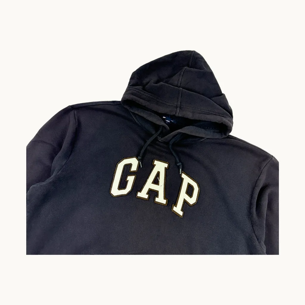 Navy Blue 90s GAP Spellout Hoodie Sweatshirt (L)