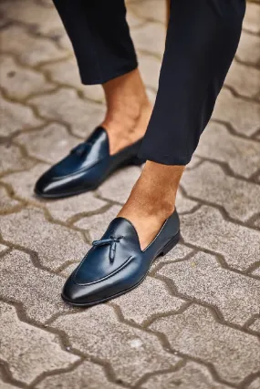 Navy Blue Tassel Loafers