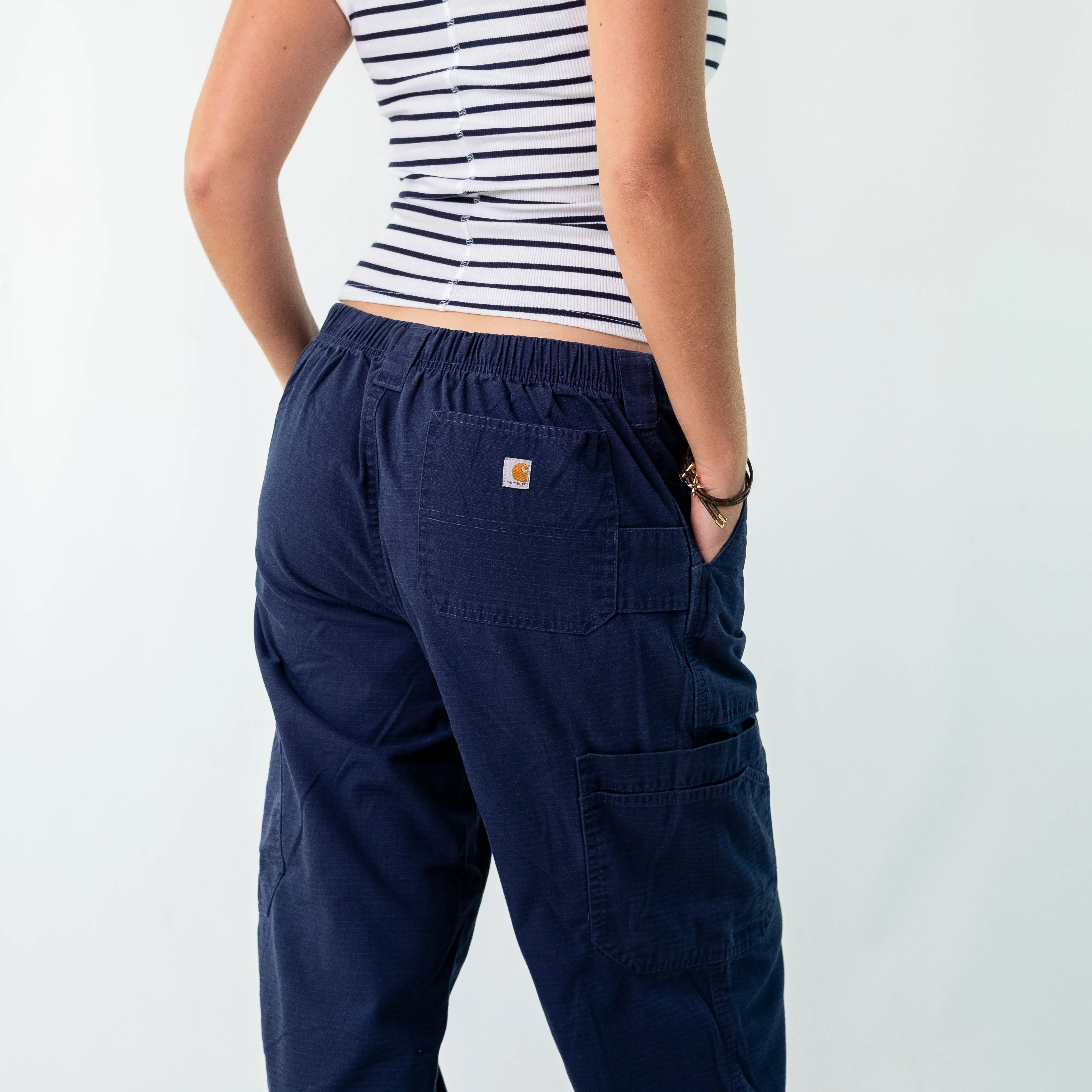 Navy Blue y2ks Carhartt Woven Cargo Pants Baggy Pants (32x30)