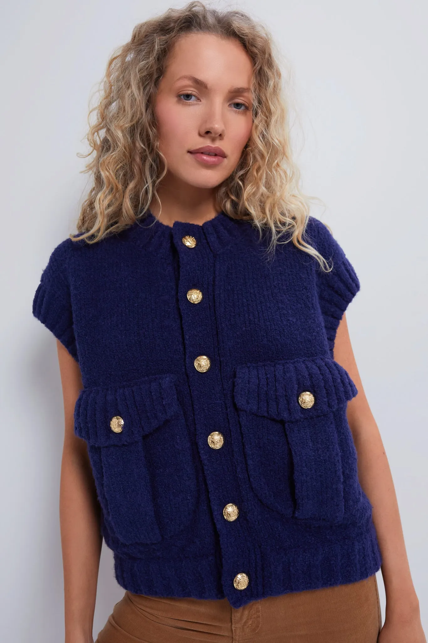 Navy Knit Valentina Vest