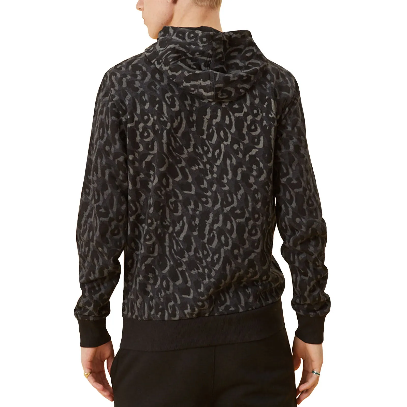 New Era Mens Los Angeles Lakers NBA Leopard Print Hoodie - Grey