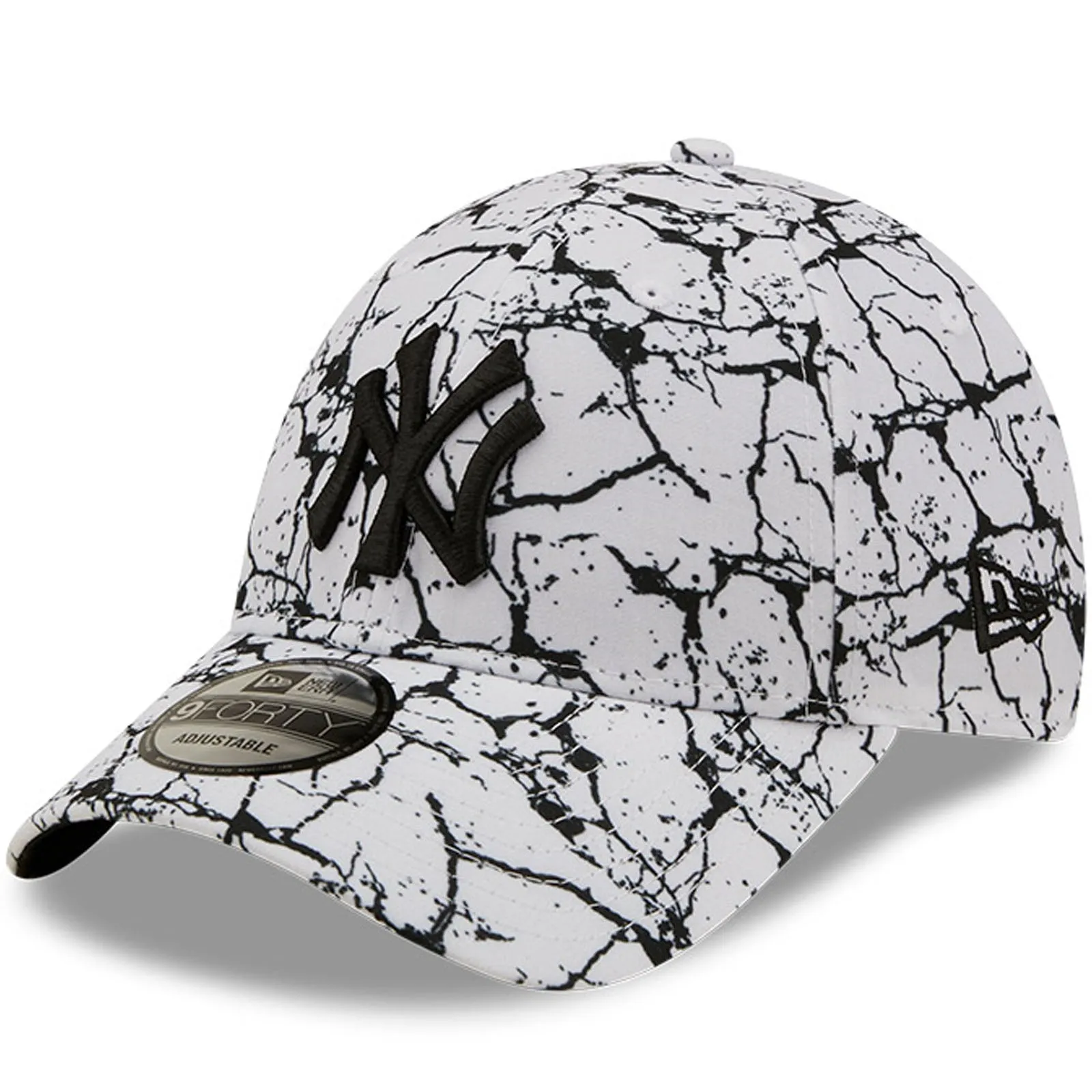New Era Mens New York Yankees 9FORTY MLB Marble Baseball Cap - White