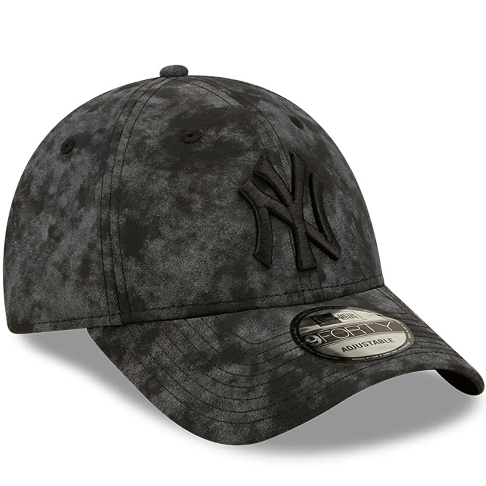 New Era Mens New York Yankees 9FORTY MLB Textured Camo Baseball Cap - Black